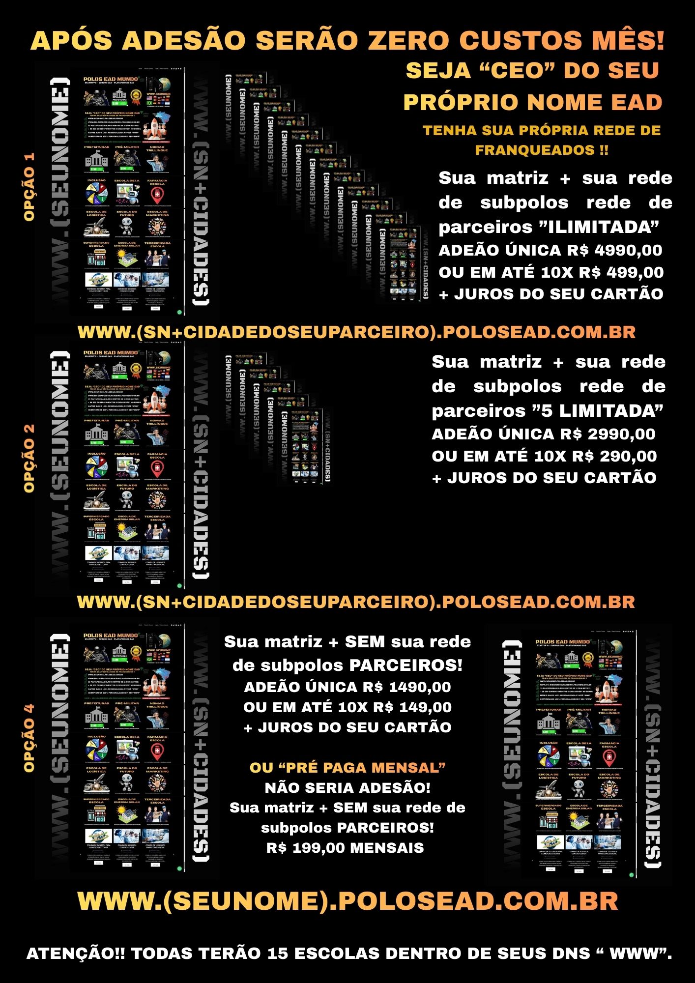 OPÇÃO 1 na 70% – Matriz + Mega Polos infinitos
